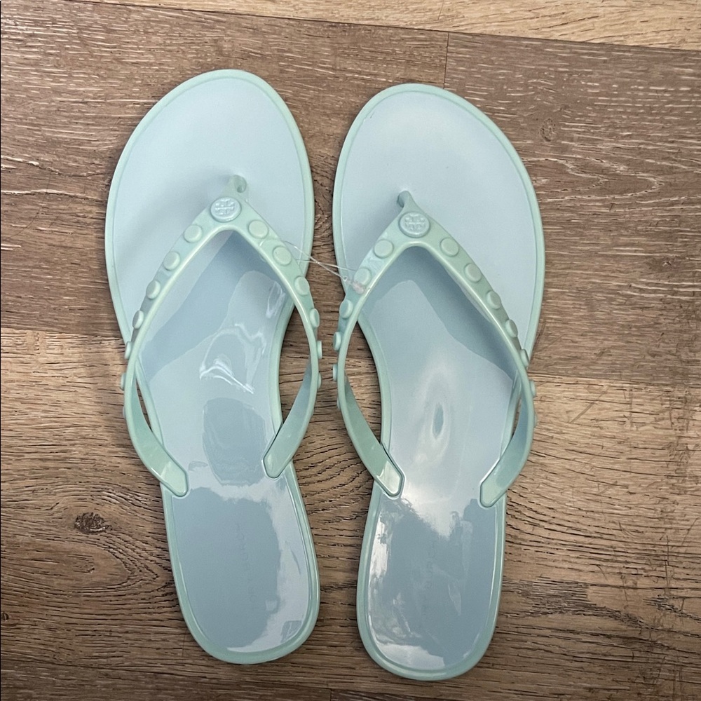 Tory Burch Mint Green Women's Jelly Flip Flops